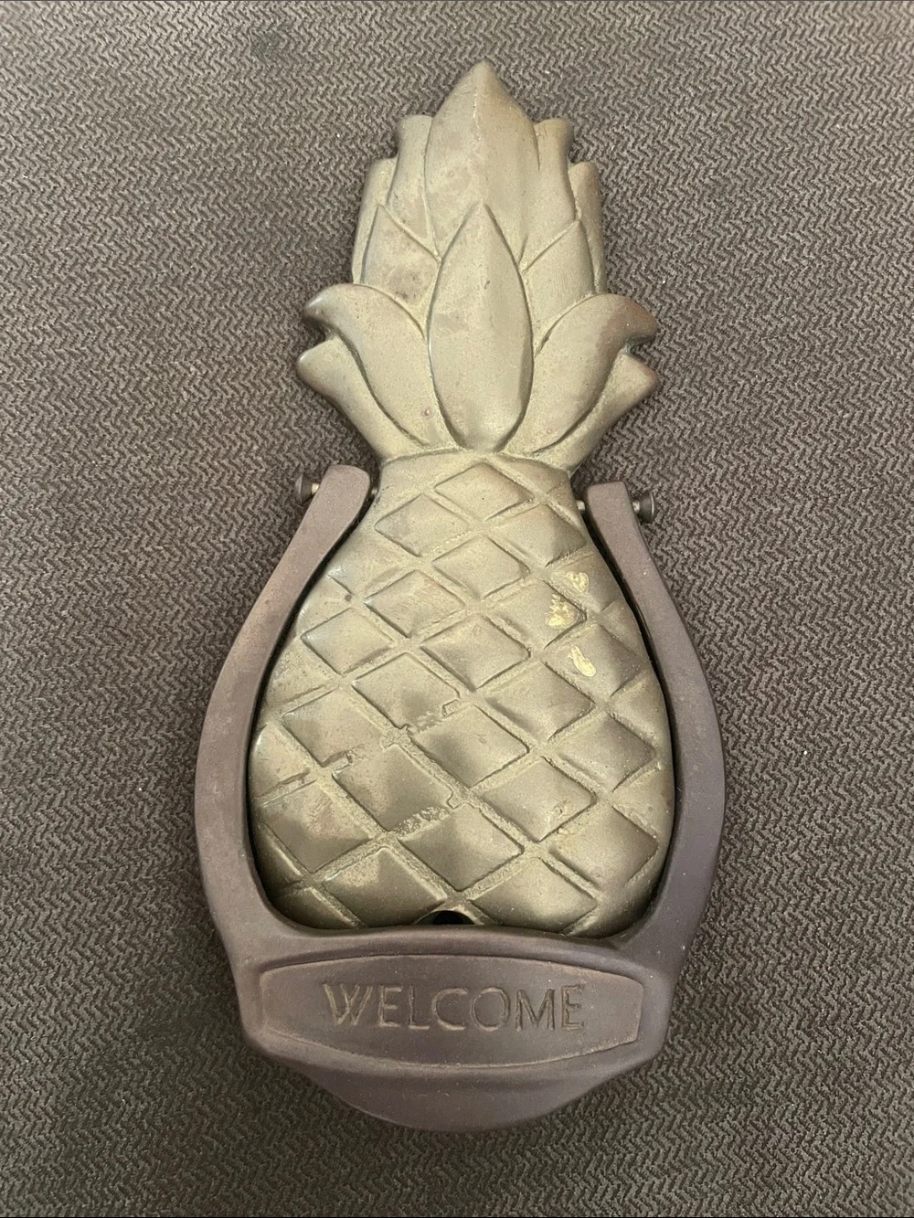 Welcome Pineapple Door Knocker - Antique Brass